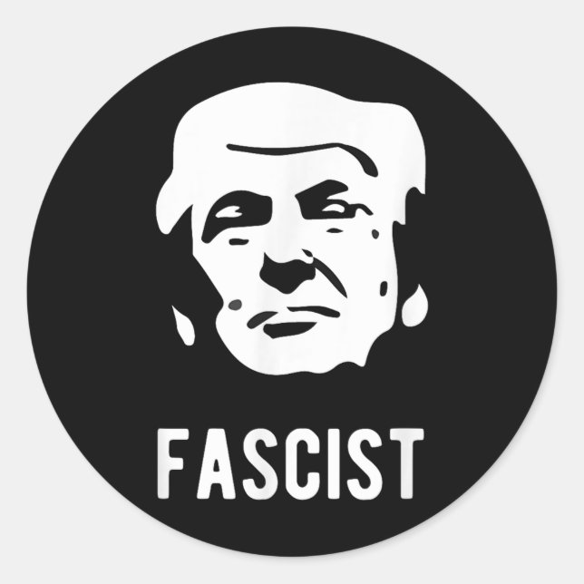 Adesivo Redondo Anti-trump fascista (Frente)