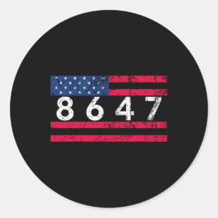 Adesivo Redondo Anti Trump Impeach 47 8647 86 47 47th Presidente U