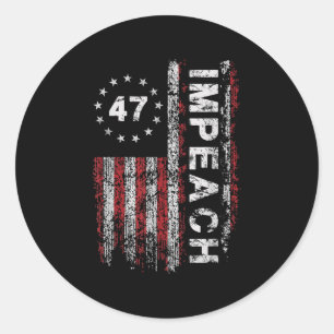 Adesivo Redondo Anti Trump Impeach 47 Trump 47th Presidente dos Es