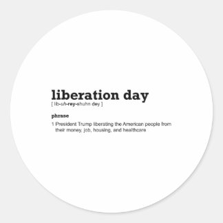 Adesivo Redondo Anti Trump Liberation Day Dictionary Definition