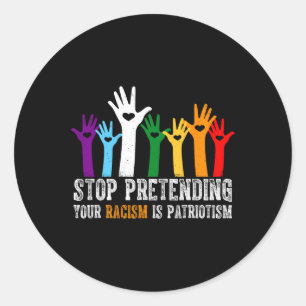 Adesivo Redondo Anti-Trump Pare De Impedir Que Seu Racismo Seja Pa