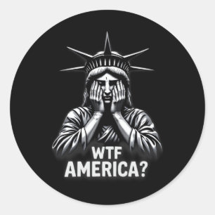 Adesivo Redondo Anti-trump Política E Democracia Wtf América 3