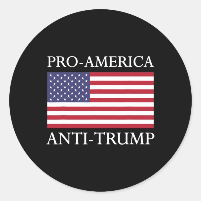 Adesivo Redondo Anti-trump Pro-américa - American Flag Resiste (Frente)