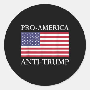 Adesivo Redondo Anti-trump Pro-américa - American Flag Resiste