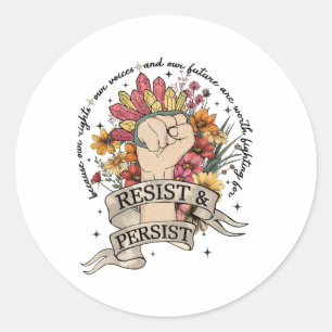 Adesivo Redondo Anti-Trump Resiste Mulheres Direitos Protestos Igu