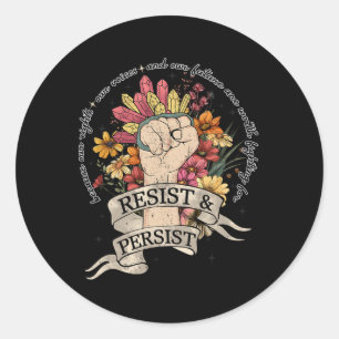 Adesivo Redondo Anti-Trump Resiste Mulheres Direitos Protestos Igu