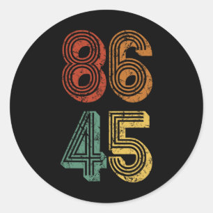 Adesivo Redondo Anti Trump T Shirt 86 45 Resiste No Donald Retro G