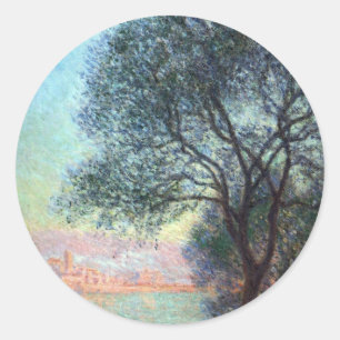 Adesivo Redondo Antibes pela Manhã por Claude Monet