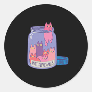 Adesivo Redondo Antidepressivos para gatos