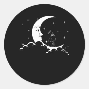 Adesivo Redondo Antigo Egito Gótico Moon Crescente