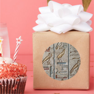 Adesivo Redondo Antigo Egito Hieróglifo Engrenando Faroah Presente