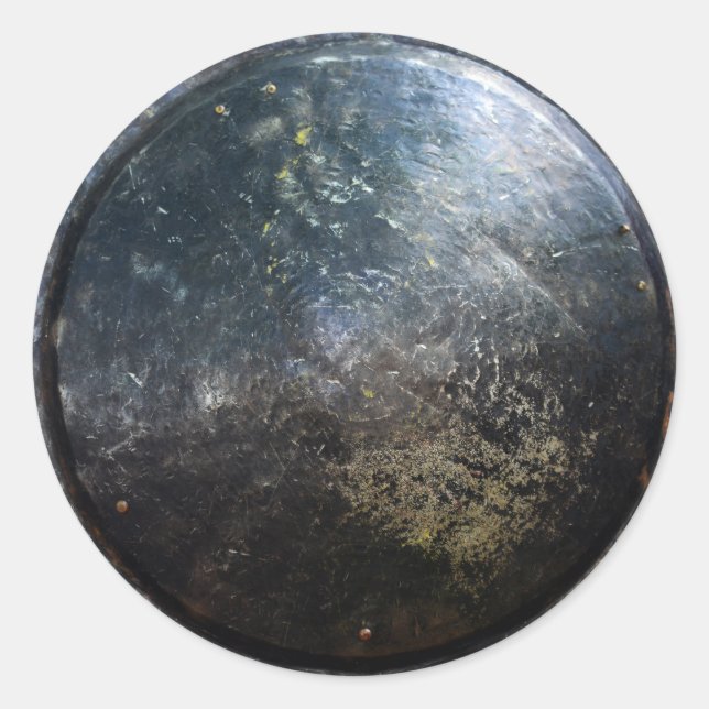 Adesivo Redondo antigo escudo grego de troia balde escutador (Frente)