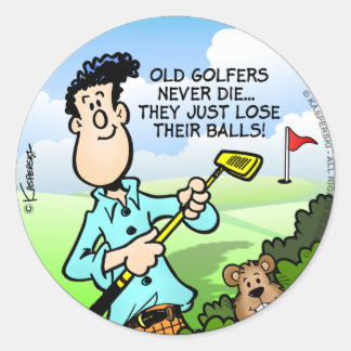 Adesivo Redondo Antigo Golfista