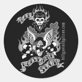 Adesivo Redondo Antigo, Ruidoso e Lento (b & w)