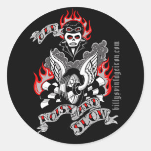 Adesivo Redondo Antigo, Ruidoso e Lento (cor)