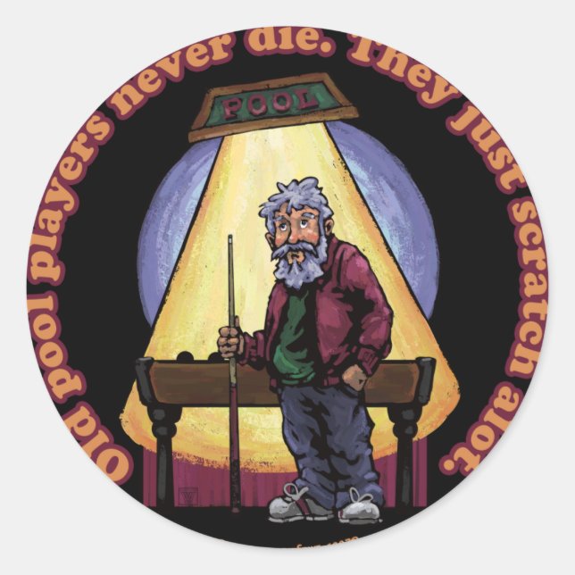 Adesivo Redondo Antigos jogadores da Piscina (Frente)