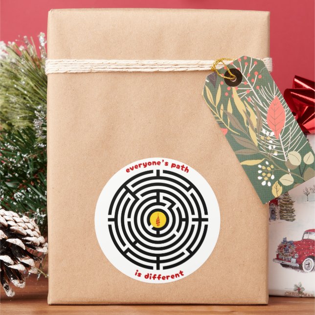 Adesivo Redondo Antigos Símbolos Labirinto e Iluminismo (Feriado)