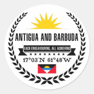 Adesivo Redondo Antígua e Barbuda