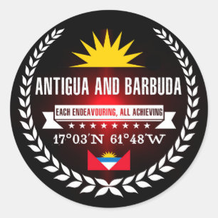 Adesivo Redondo Antígua e Barbuda