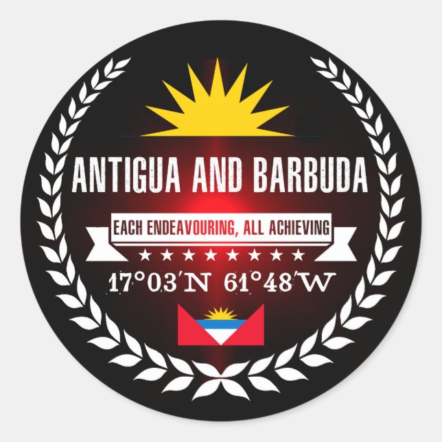Adesivo Redondo Antígua e Barbuda (Frente)