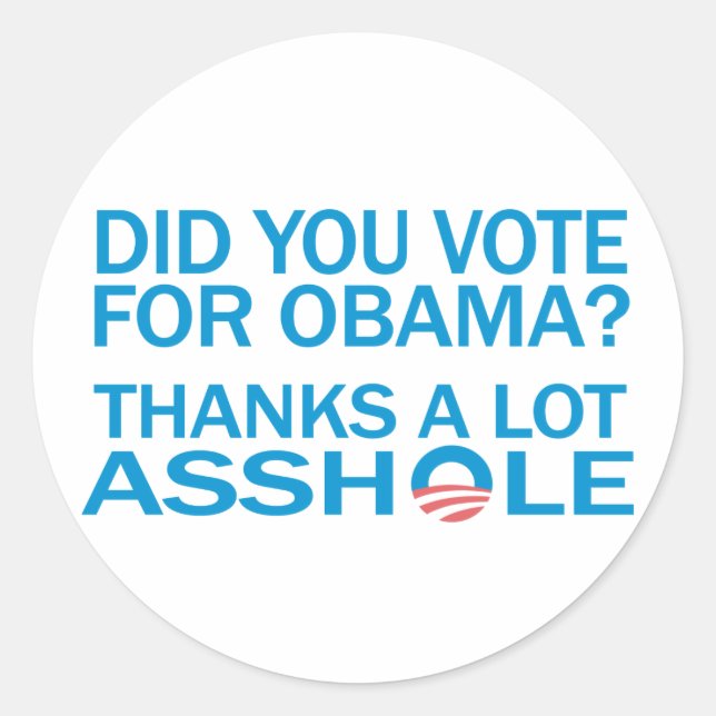 Adesivo Redondo AntiObama Sticker (Frente)