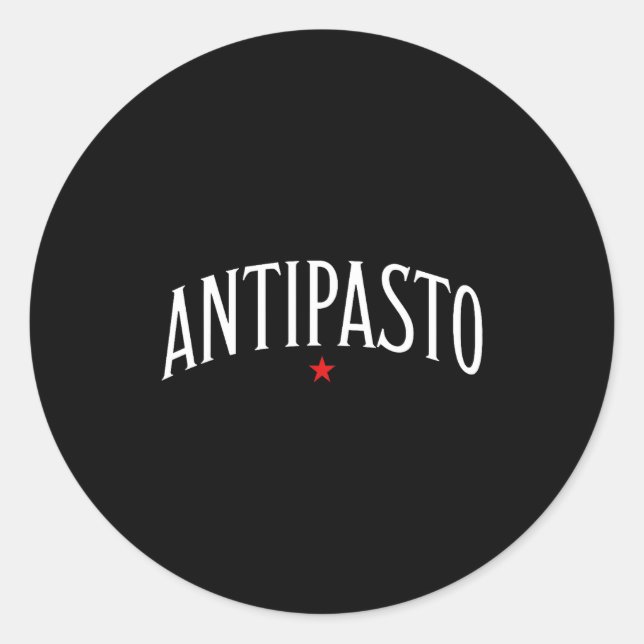 Adesivo Redondo Antipasto, Italian Food Lover Foodie  (Frente)