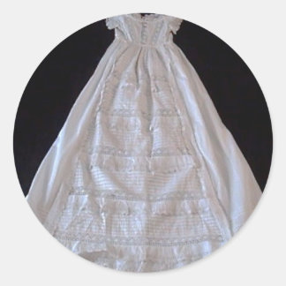 Adesivo Redondo Antique Ayrshire Lace Chrstening