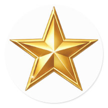 Antique Gold Star Envelope Seal Sticker