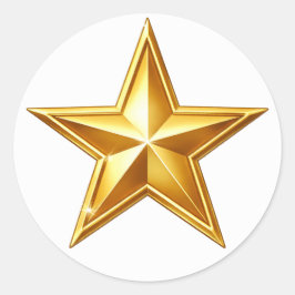 Adesivo Redondo Antique Gold Star Envelope Seal Sticker