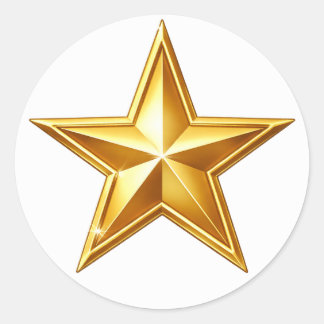 Adesivo Redondo Antique Gold Star Envelope Seal Sticker