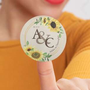 Adesivo Redondo Antique Paper ・ Casamento Moderno Elegante