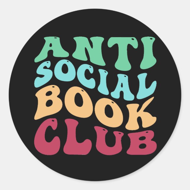 Adesivo Redondo Antisocial Book Club (Frente)
