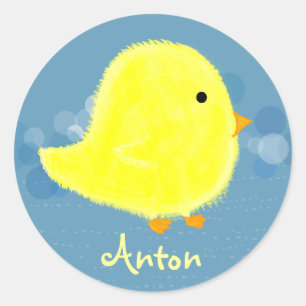 Adesivo Redondo Anton Baby Pintinho Stickers