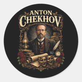 Adesivo Redondo Anton Chekhov
