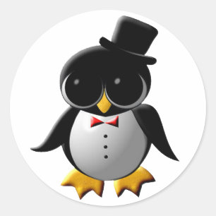 Adesivo Redondo Antonio, o Pinguin Sticker