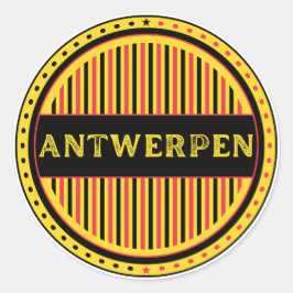 Adesivo Redondo Antwerp City Pride Emblem – Belgian Identity