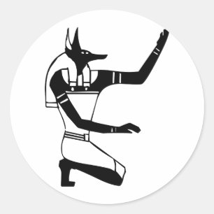 Adesivo Redondo Anubis, hieróglifo egípcio