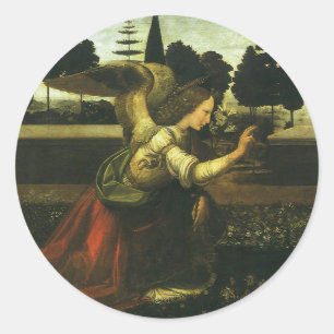 Adesivo Redondo Anunciação de Leonardo da Vinci