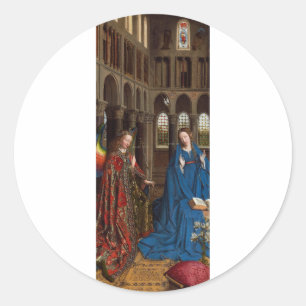 Adesivo Redondo Anunciação de Van Eyck Luz Premium da Catedral