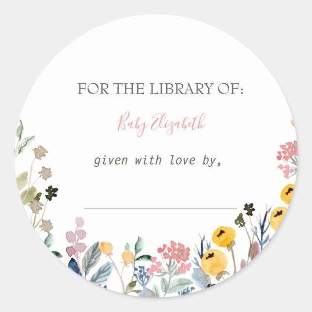 Adesivo Redondo Anunciante de Gravidez Prévia de flor selvagem (Frente)