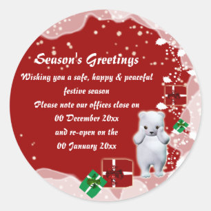 Adesivo Redondo Anúncio aberto fechado da consciência das datas 