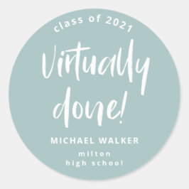 Adesivo Redondo anúncio clássico de graduação feito virtualmente