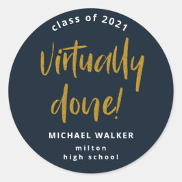 Adesivo Redondo anúncio clássico de graduação feito virtualmente