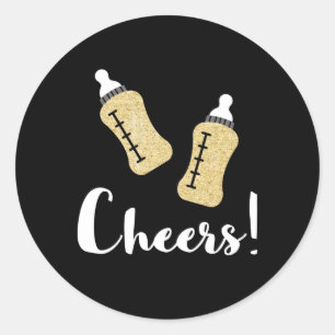 Adesivo Redondo Anúncio de estalo do bebê do feliz ano novo das