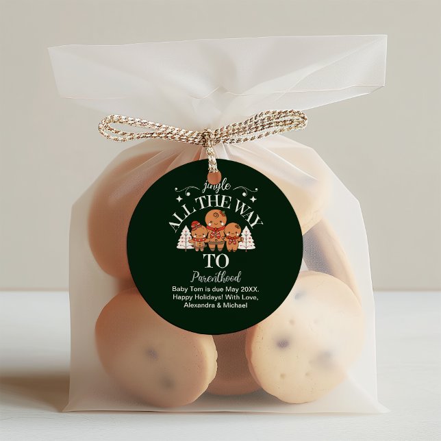 Adesivo Redondo Anúncio de gravidez no Natal (Criador carregado)