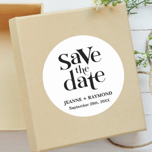 Adesivo Redondo Anúncio de Noivado Personalizado Save The Date
