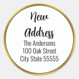 Adesivo Redondo Anúncio em movimento Dourado e preto elegante