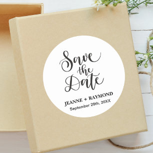 Adesivo Redondo Anúncio Personalizado de Salve a Data de Casamento