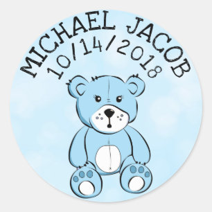 Adesivo Redondo Anúncio personalizado do urso de ursinho do bebê