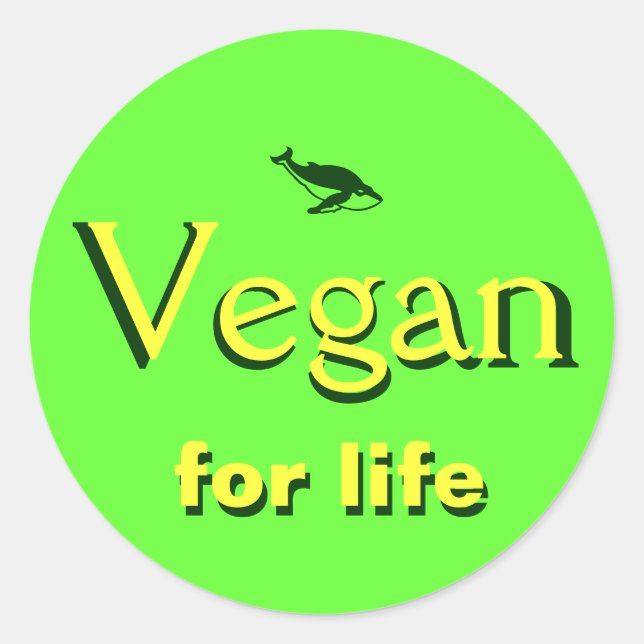 Adesivo Redondo anúncio vegano (Frente)